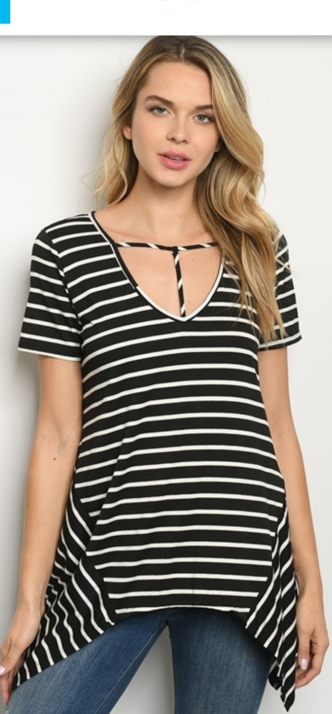 NWT Black Stripes Top